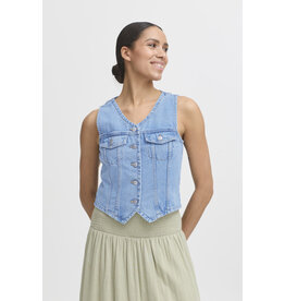 b.young b.young - Kallie Waistcoat (Light Blue Denim)