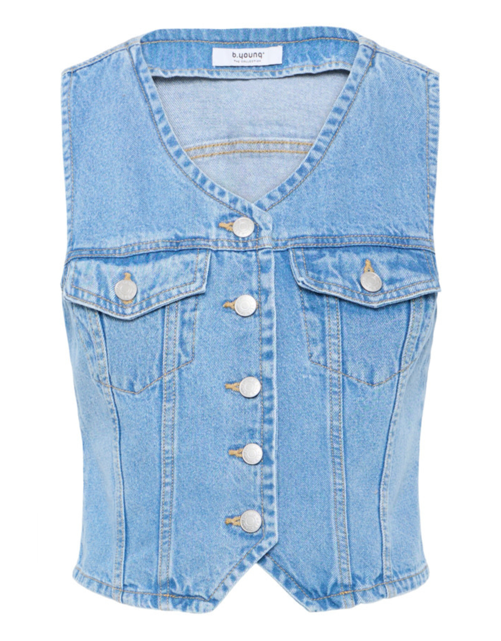 b.young b.young - Kallie Waistcoat (Light Blue Denim)
