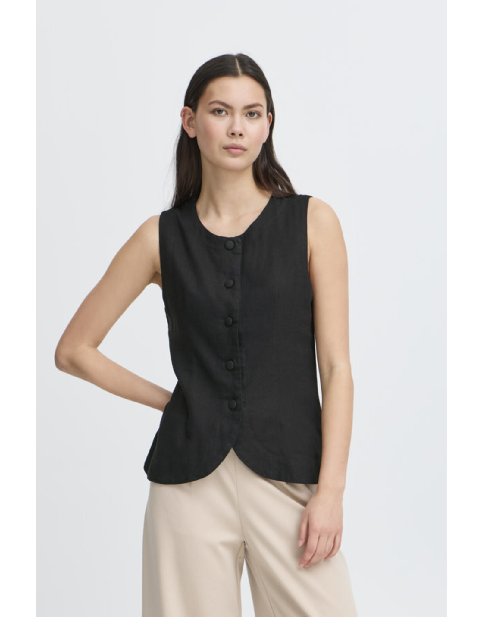 ICHI ICHI - Linno Waistcoat (Black)