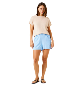 Garcia Garcia - Linen Blend Short Sleeve Knit Top (Almond)