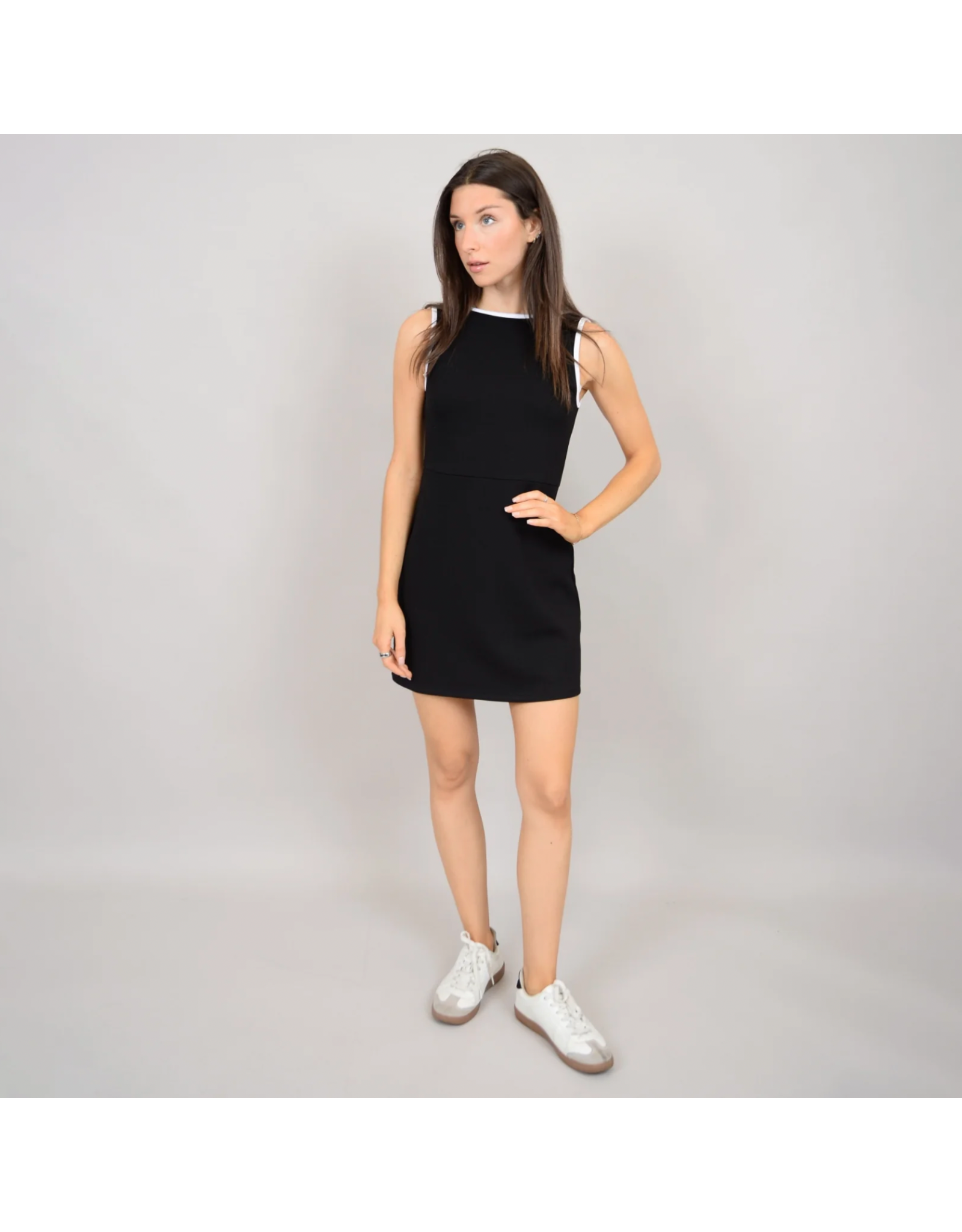 RD Style RD Style - Alera Soft Knit Sleeveless Dress (Black / White)