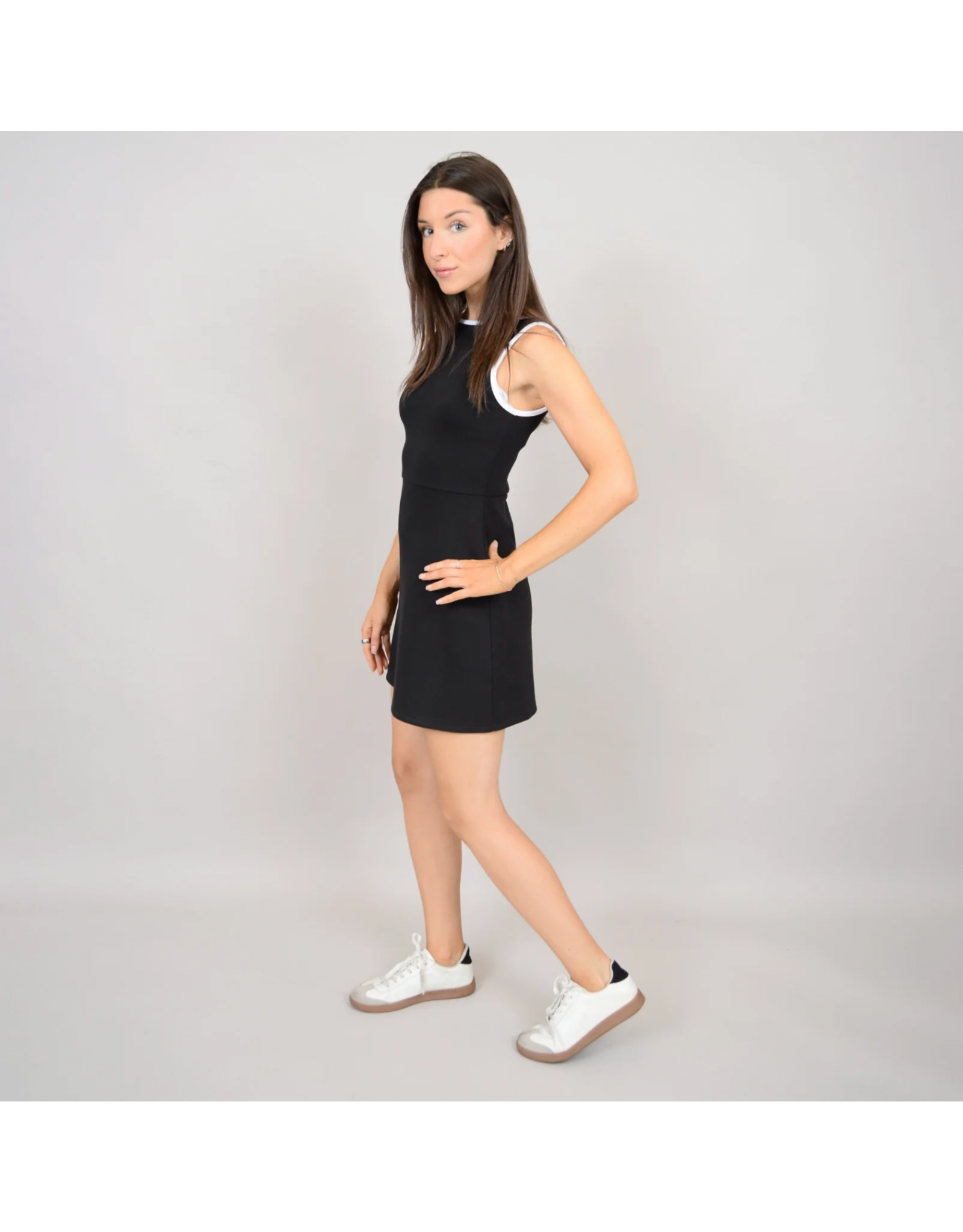 RD Style RD Style - Alera Soft Knit Sleeveless Dress (Black / White)