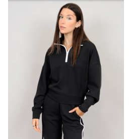 RD Style RD Style - Mailyn soft knit half zip pullover (Black / White)
