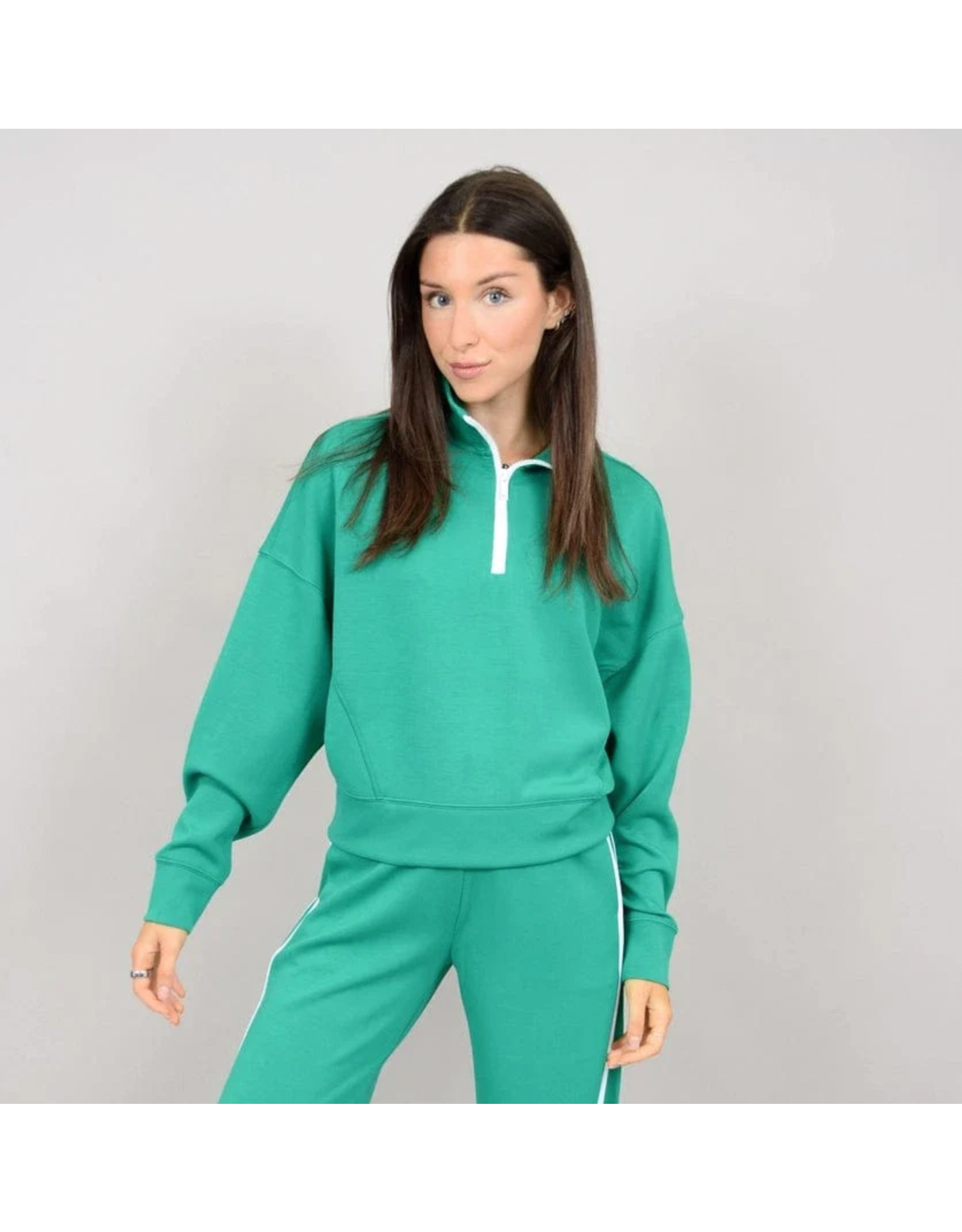 RD Style RD Style - Mailyn soft knit half zip pullover (Creme de Menthe)