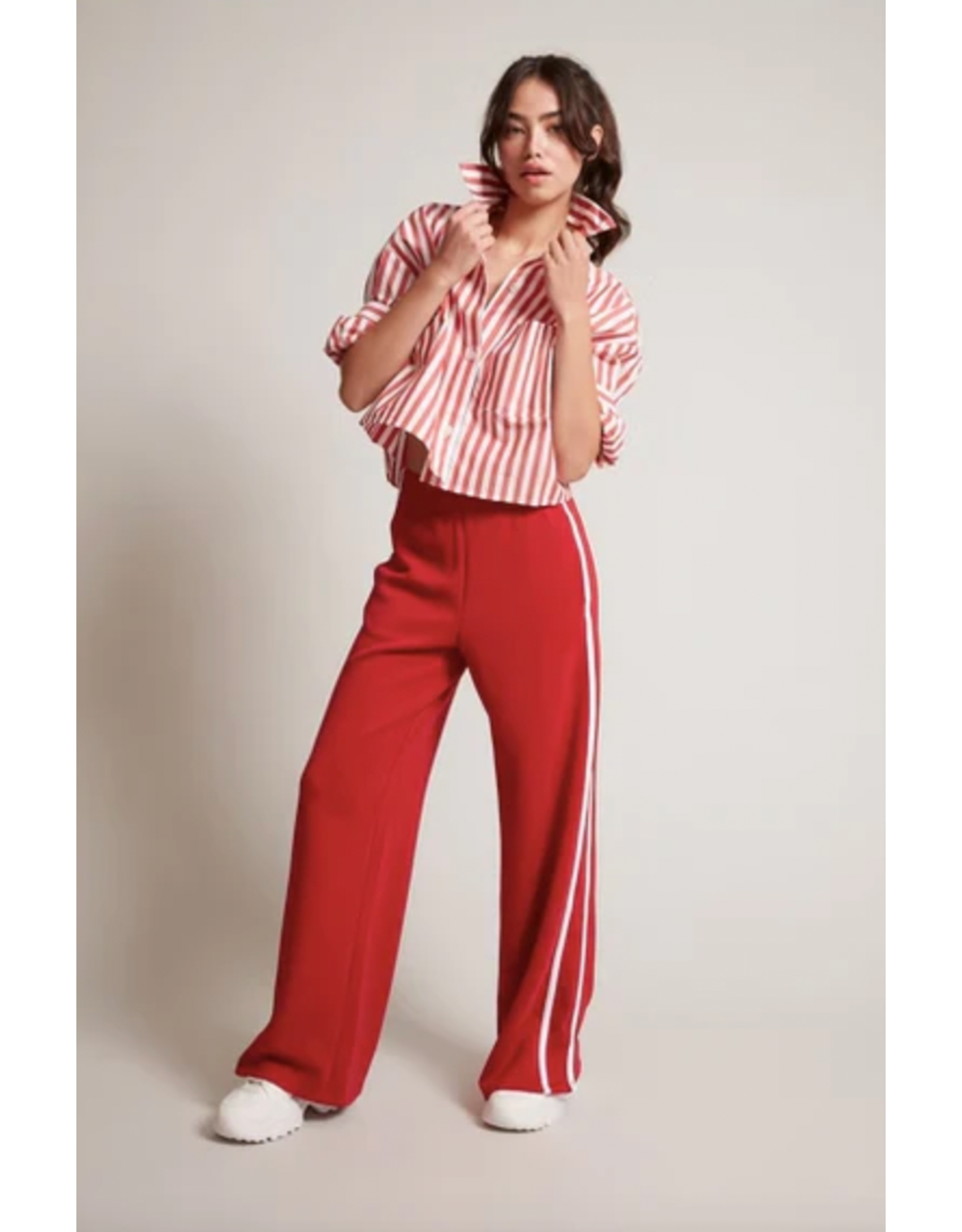 RD Style RD Style - Valencia Soft Knit Pants (Crimson / White)