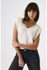 Garcia Garcia - V Neck Top with Ruched Shoulder (Ecru)