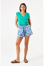 Garcia Garcia - V Neck Top with Ruched Shoulder (Vivid Green)