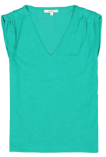 Garcia Garcia - V Neck Top with Ruched Shoulder (Vivid Green)