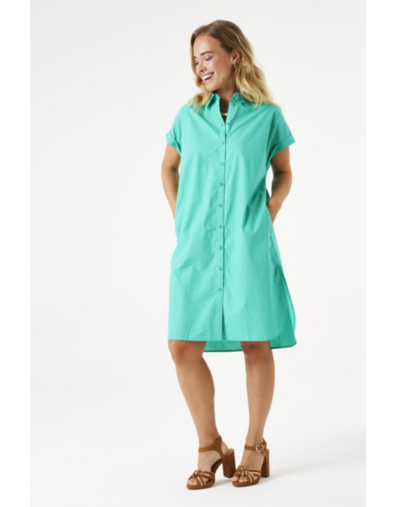 Garcia Garcia - Short Sleeve Shirt Dress (Vivid Green)