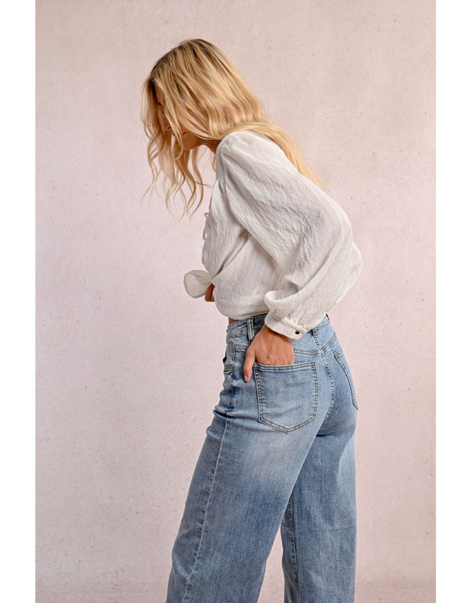 Molly Bracken Molly Bracken - High Waisted Wide leg jeans (Light Denim)