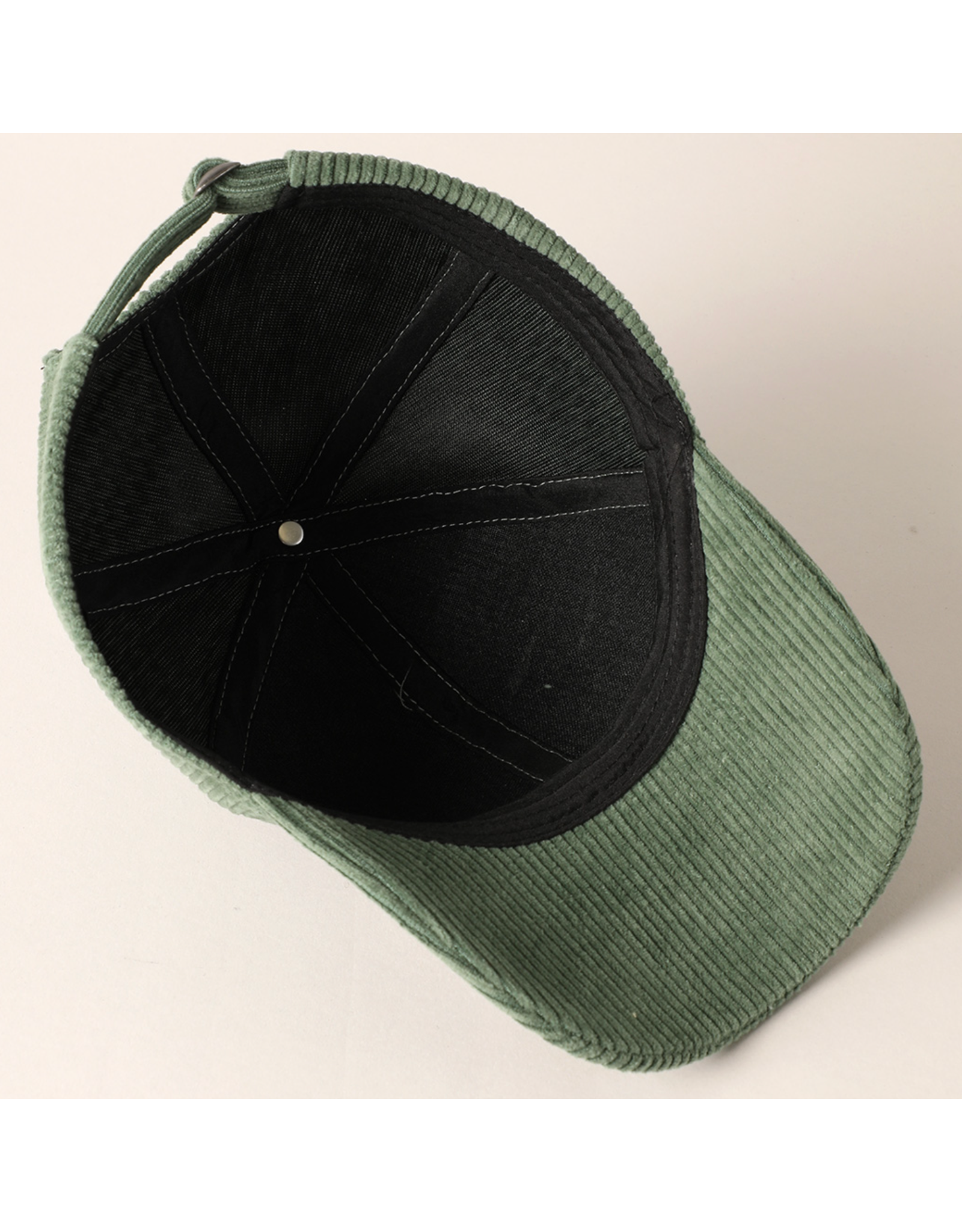 Fashion City Howdy Darlin' Embroidery Patch Corduroy Cap (Sage)