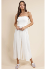 Sadie & Sage Sadie & Sage - So Cal Smocked Bodice Jumpsuit (White)