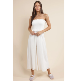 Sadie & Sage Sadie & Sage - So Cal Smocked Bodice Jumpsuit (White)