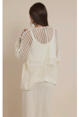 Sadie & Sage Sadie & Sage - Peach Fuzz Open Knit Cardigan (Ivory)