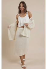Sadie & Sage Sadie & Sage - Peach Fuzz Open Knit Cardigan (Ivory)