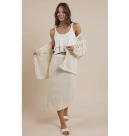 Sadie & Sage Sadie & Sage - Peach Fuzz Open Knit Cardigan (Ivory)