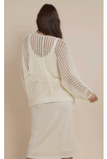 Sadie & Sage Sadie & Sage - Peach Fuzz Open Knit Cardigan (Ivory)