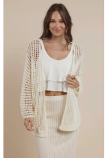 Sadie & Sage Sadie & Sage - Peach Fuzz Open Knit Cardigan (Ivory)