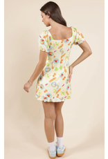 Sadie & Sage Sadie & Sage - Picnic Pursuits Front Tie Mini Dress (Lemon)