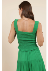 Sadie & Sage Sadie & Sage - Square Neck Smocked Tank (Kelly Green)
