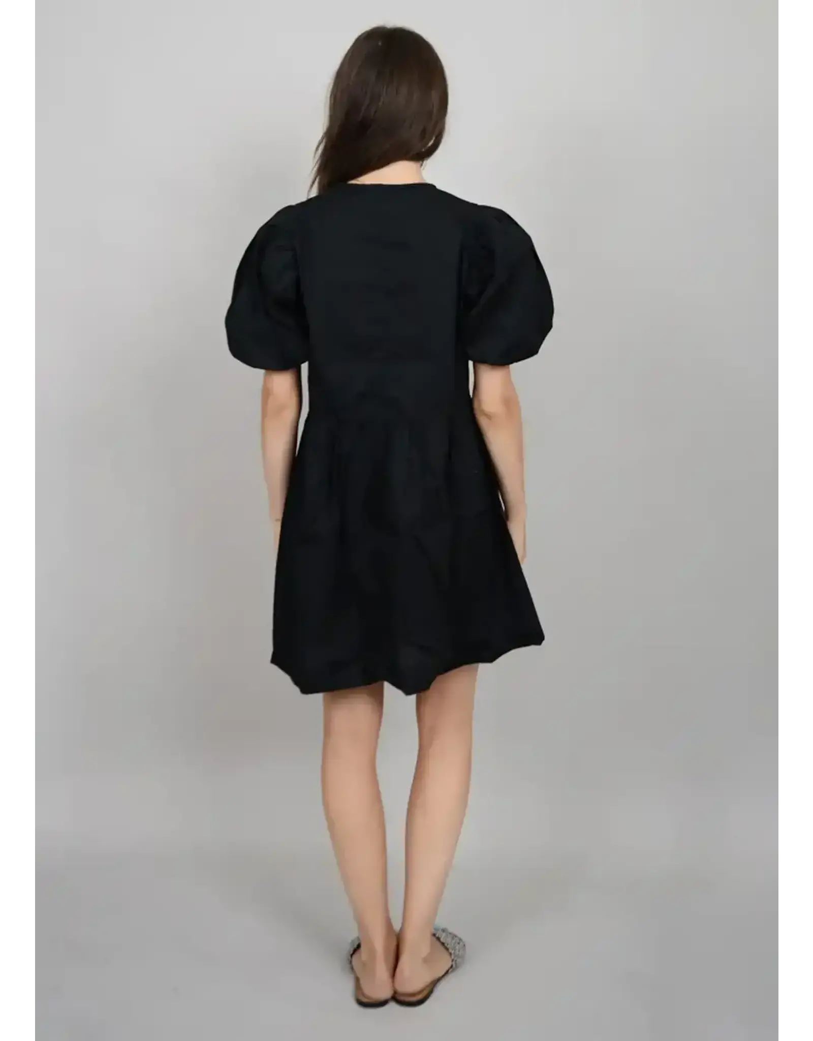 RD Style RD Style - Tally Puff Sleeve Front Tie Dress (Black)