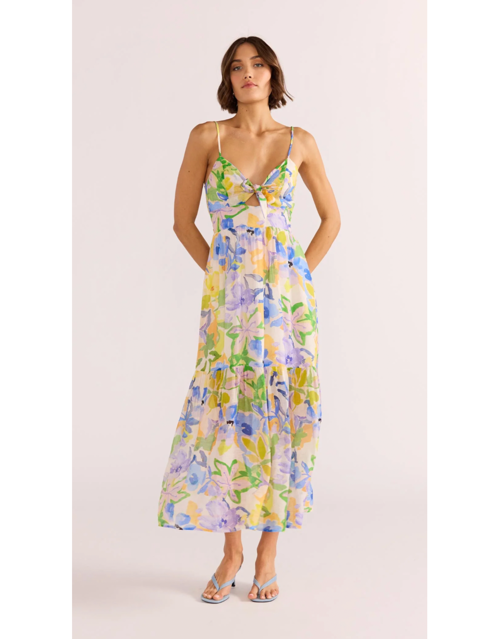Mink Pink Mink Pink - Fable Tie Midi Dress (Painterly Floral)