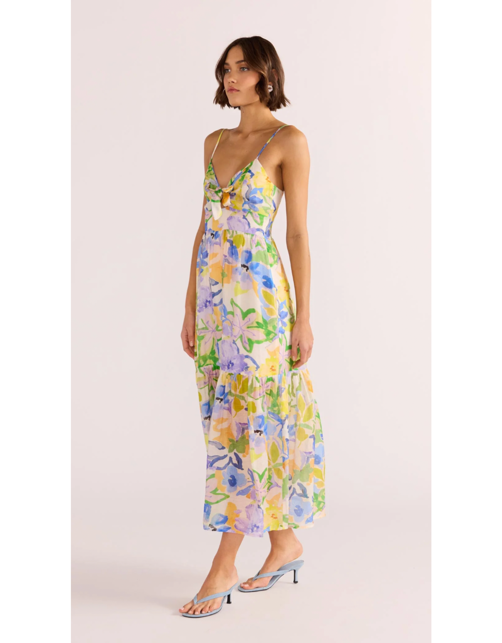 Mink Pink Mink Pink - Fable Tie Midi Dress (Painterly Floral)