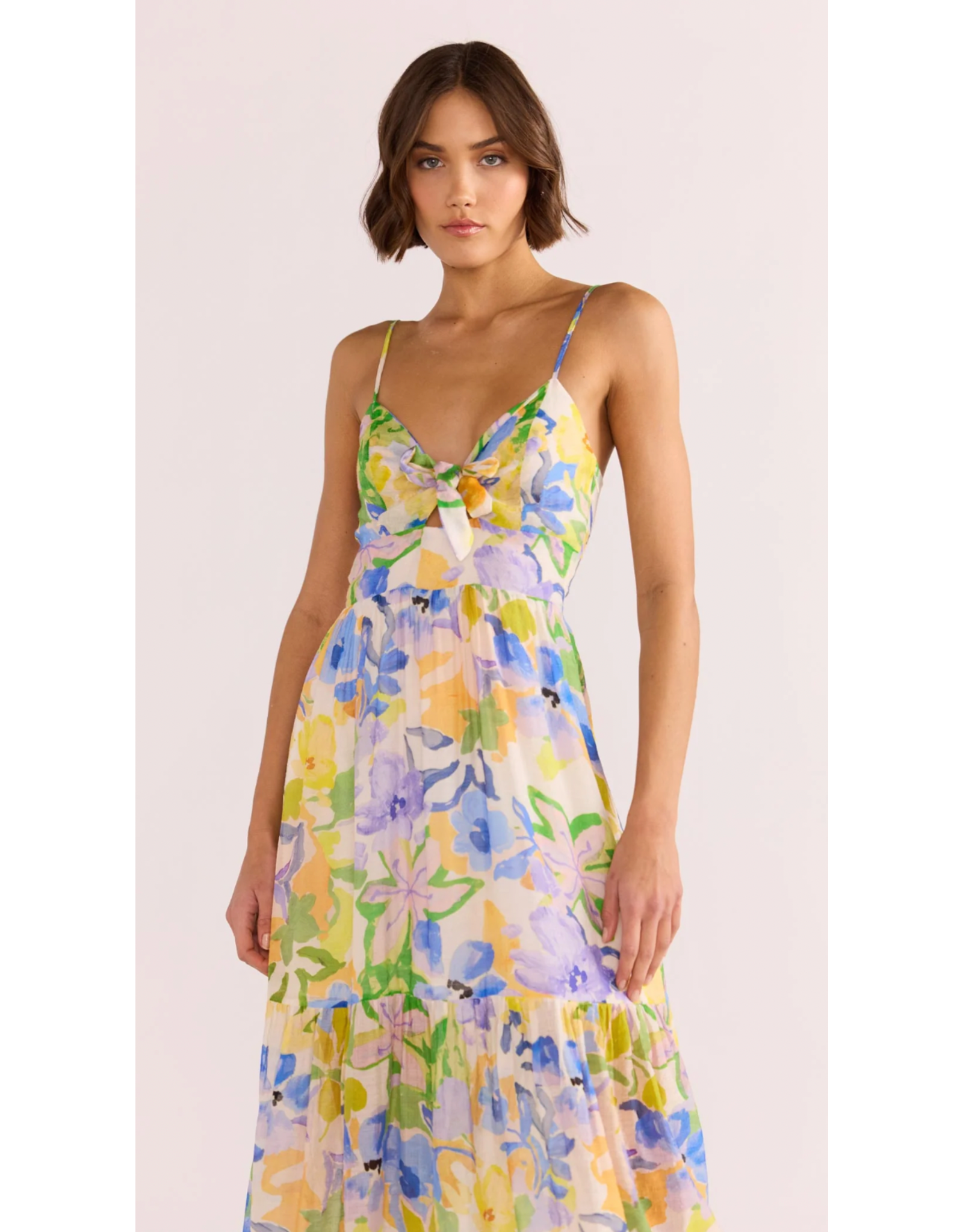 Mink Pink Mink Pink - Fable Tie Midi Dress (Painterly Floral)