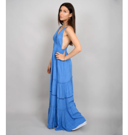RD Style RD Style - Martika Adjustable Strap Tiered Dress (Lake Blue)