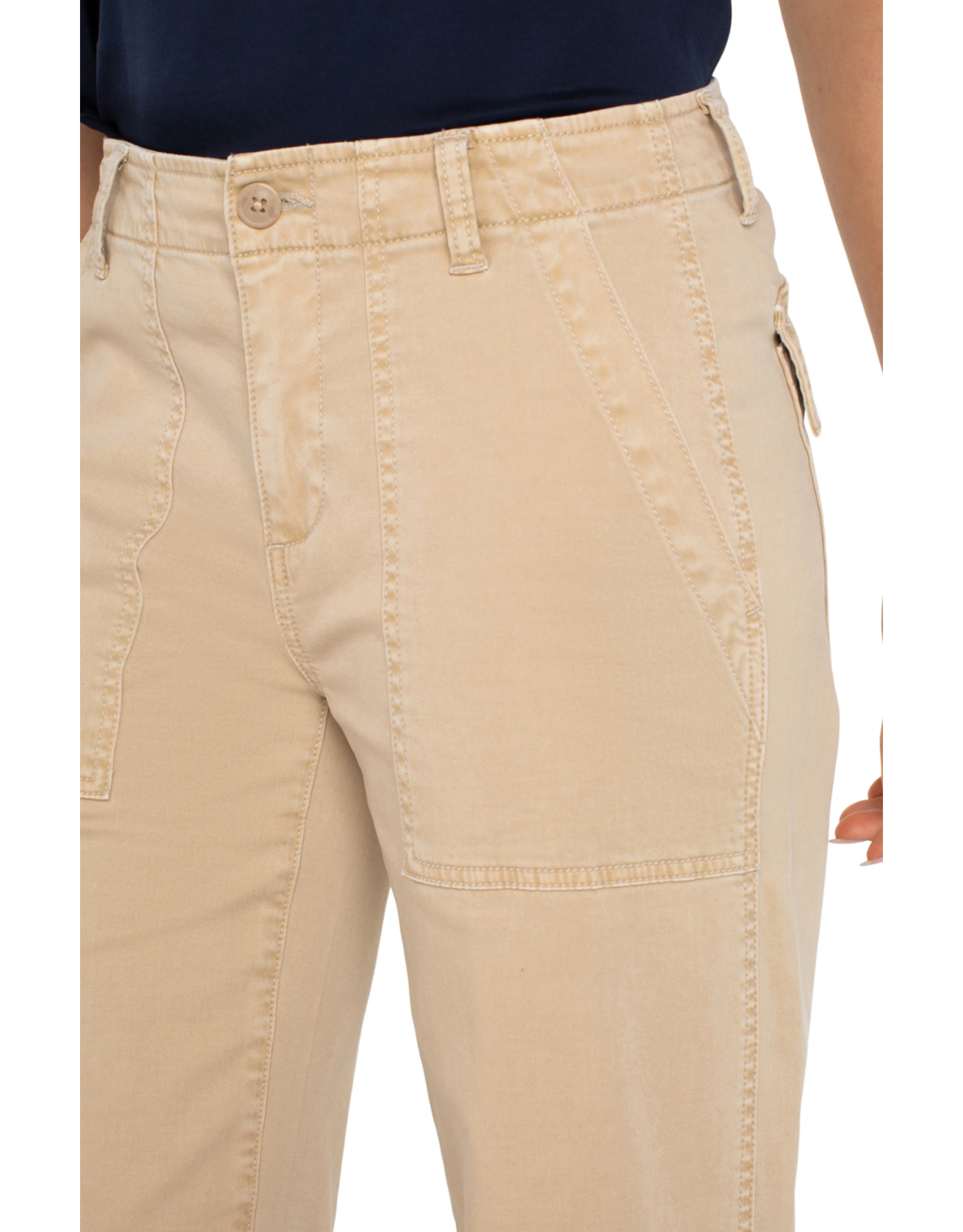 Liverpool Liverpool - Cargo crop wide leg (Cappucino)
