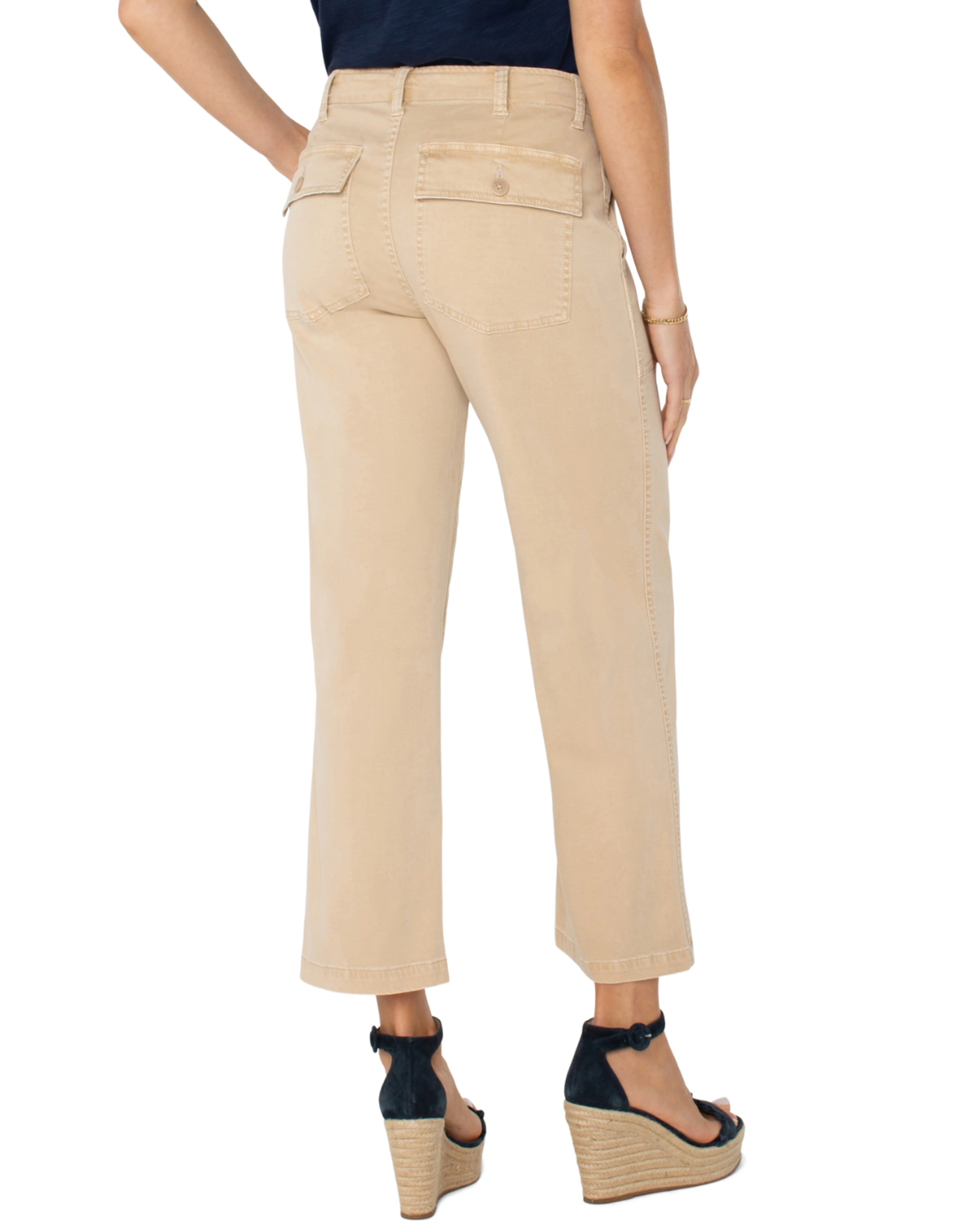 Liverpool Liverpool - Cargo crop wide leg (Cappucino)