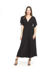 Papillon Papillon - Short Sleeve Wrap Top Wide Leg Jumpsuit (Black)