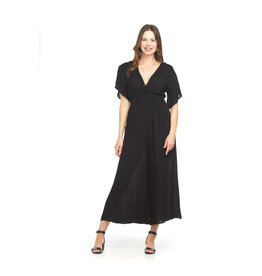 Papillon Papillon - Short Sleeve Wrap Top Wide Leg Jumpsuit (Black)