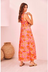 NKN Barcelona NKN Barcelona - Kailani Printed Maxi Dress with Waist Cutouts (Fuschia)