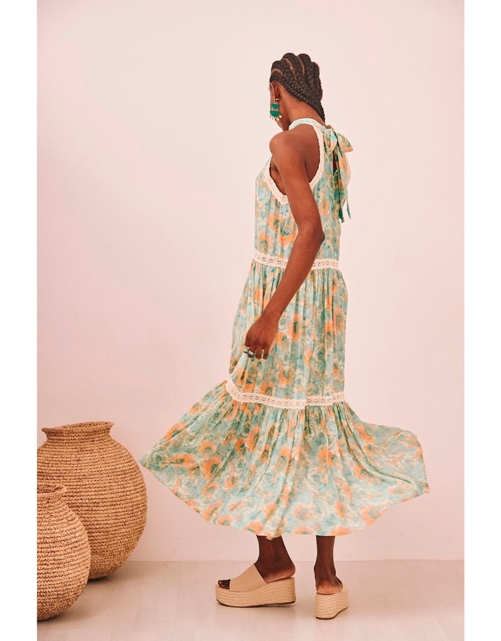 NKN Barcelona NKN Barcelona - Natai  Printed Halter Dress (Turquoise)