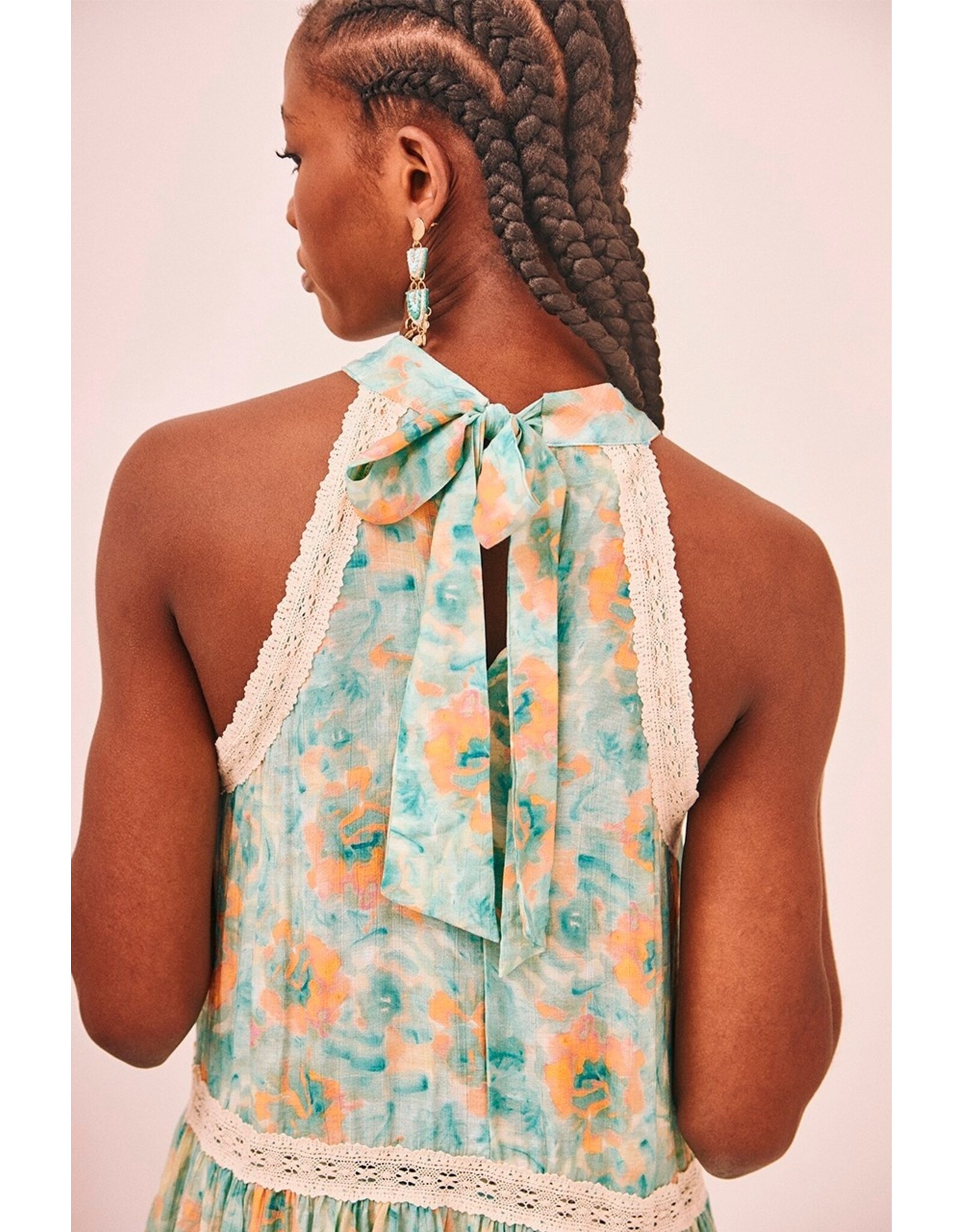 NKN Barcelona NKN Barcelona - Natai  Printed Halter Dress (Turquoise)