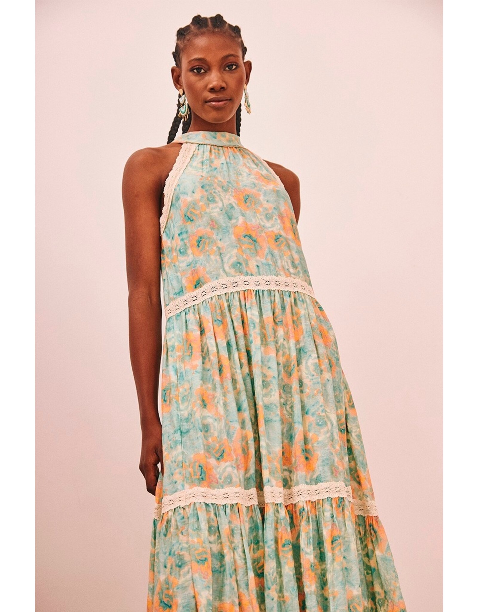 NKN Barcelona NKN Barcelona - Natai  Printed Halter Dress (Turquoise)