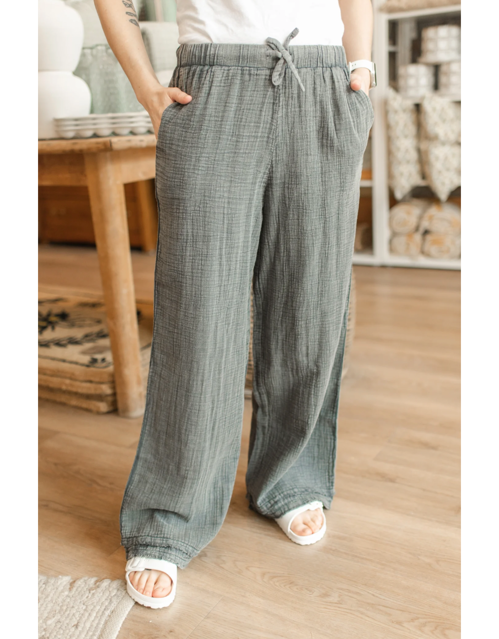 RD Style RD Style - Merry Drawstring Waist Pants (Coal)