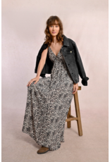 Molly Bracken Molly Bracken -  Maxi Length Leopard Print Dress (Beige)