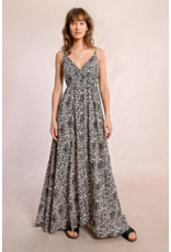 Molly Bracken Molly Bracken -  Maxi Length Leopard Print Dress (Beige)