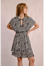 Molly Bracken Molly Bracken -  Leopard Print Dress with Ruffles (Beige)