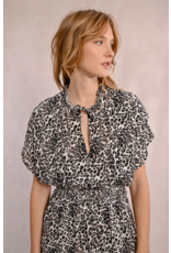 Molly Bracken Molly Bracken -  Leopard Print Dress with Ruffles (Beige)