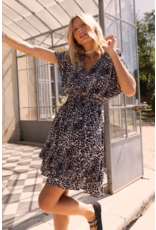 Molly Bracken Molly Bracken -  Leopard Print Dress with Ruffles (Beige)