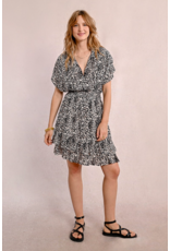 Molly Bracken Molly Bracken -  Leopard Print Dress with Ruffles (Beige)