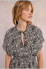 Molly Bracken Molly Bracken -  Leopard Print Dress with Ruffles (Beige)