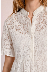 Molly Bracken Molly Bracken -  Lace Shirt Dress (White)