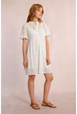 Molly Bracken Molly Bracken -  Lace Shirt Dress (White)