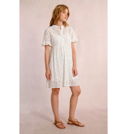 Molly Bracken Molly Bracken -  Lace Shirt Dress (White)