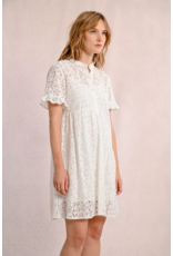 Molly Bracken Molly Bracken -  Lace Shirt Dress (White)