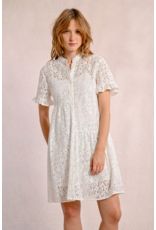 Molly Bracken Molly Bracken -  Lace Shirt Dress (White)